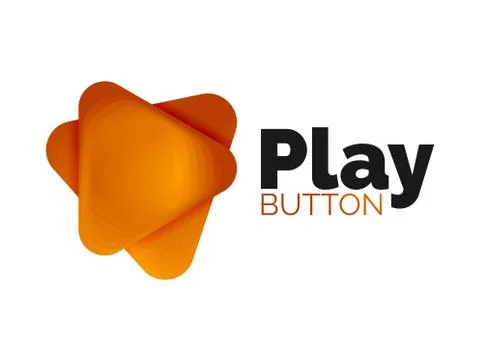 Play, arrow or download button icon, minimal design business logo template. 3d Stock Illustration