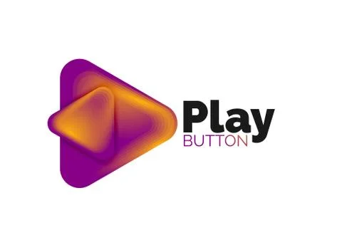Play, arrow or download button icon, minimal design business logo template. 3d Stock Illustration