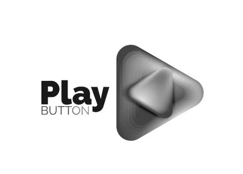 Play, arrow or download button icon, minimal design business logo template. 3d Illustrazione stock
