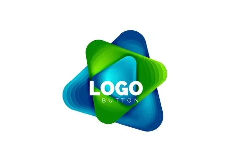 Play, arrow or download button icon, minimal design business logo template. 3d Illustrazione stock