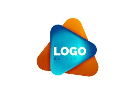 Play, arrow or download button icon, minimal design business logo template. 3d Illustrazione stock