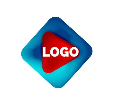 Play, arrow or download button icon, minimal design business logo template. 3d 库存插图
