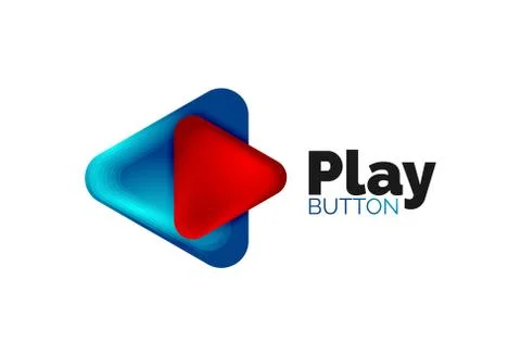 Play, arrow or download button icon, minimal design business logo template. 3d Stock Illustration