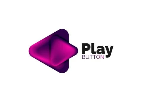 Play, arrow or download button icon, minimal design business logo template. 3d Stock Illustration