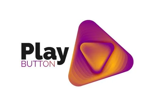 Play, arrow or download button icon, minimal design business logo template. 3d Stock Illustration