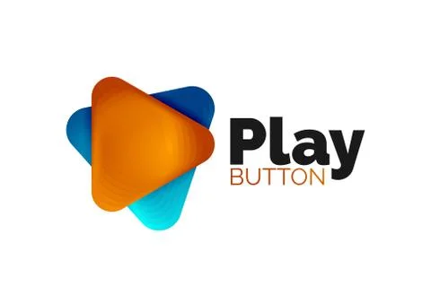 Play, arrow or download button icon, minimal design business logo template. 3d Stockillustratie