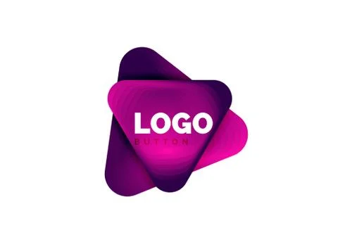 Play, arrow or download button icon, minimal design business logo template. 3d 스톡 일러스트