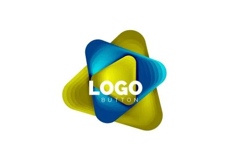 Play, arrow or download button icon, minimal design business logo template. 3d Illustrazione stock