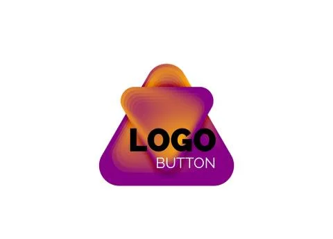 Play, arrow or download button icon, minimal design business logo template. 3d Stockillustratie
