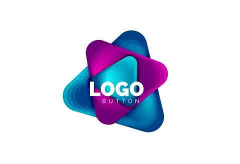 Play, arrow or download button icon, minimal design business logo template. 3d Illustrazione stock