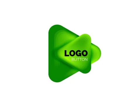 Play, arrow or download button icon, minimal design business logo template. 3d 스톡 일러스트