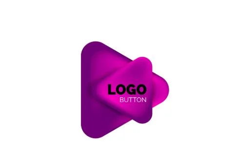 Play, arrow or download button icon, minimal design business logo template. 3d Stock Illustration