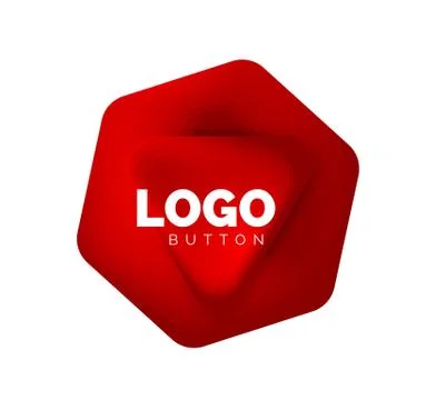 Play, arrow or download button icon, minimal design business logo template. 3d Illustrazione stock