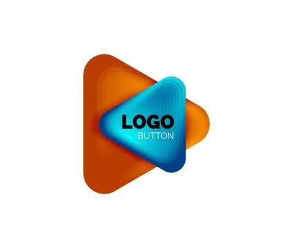 Play, arrow or download button icon, minimal design business logo template. 3d Illustrazione stock
