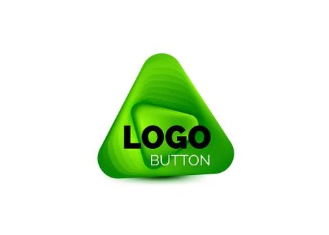 Play, arrow or download button icon, minimal design business logo template. 3d イラスト素材