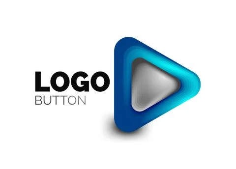 Play, arrow or download button icon, minimal design business logo template. 3d Stock Illustration