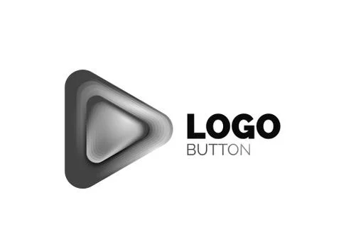 Play, arrow or download button icon, minimal design business logo template. 3d Illustrazione stock