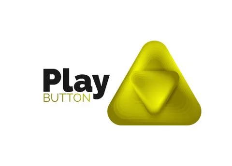 Play, arrow or download button icon, minimal design business logo template. 3d Stock Illustration