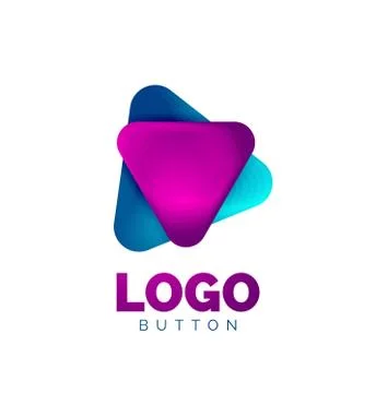 Play, arrow or download button icon, minimal design business logo template. 3d Illustrazione stock