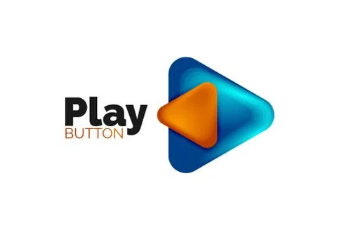 Play, arrow or download button icon, minimal design business logo template. 3d Stock Illustration