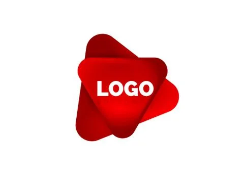 Play, arrow or download button icon, minimal design business logo template. 3d Stockillustratie