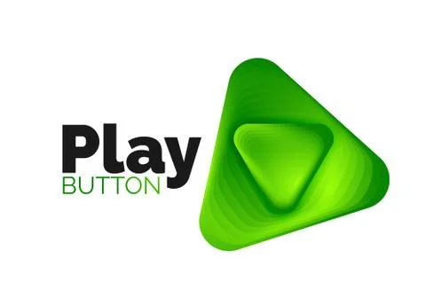 Play, arrow or download button icon, minimal design business logo template. 3d 库存插图