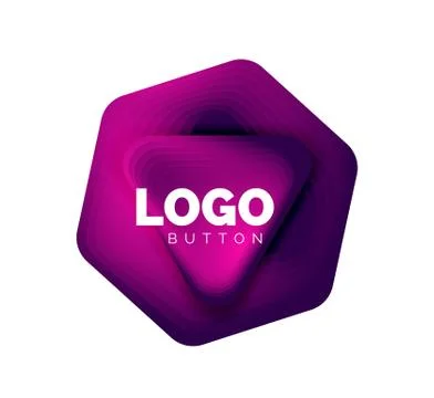 Play, arrow or download button icon, minimal design business logo template. 3d Illustrazione stock
