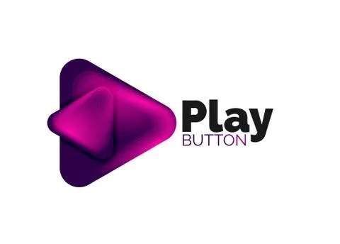 Play, arrow or download button icon, minimal design business logo template. 3d Illustrazione stock