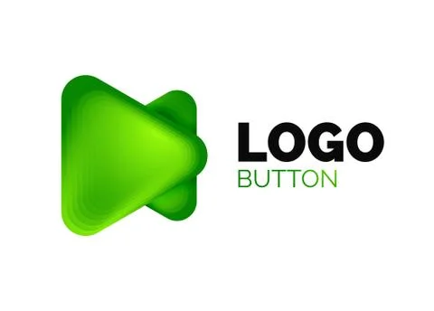 Play, arrow or download button icon, minimal design business logo template. 3d Stock Illustration