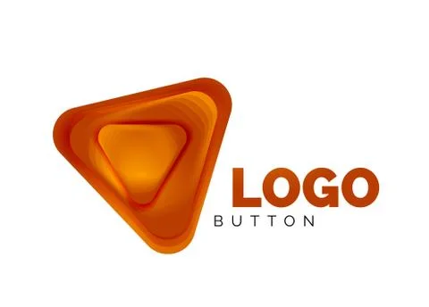 Play, arrow or download button icon, minimal design business logo template. 3d Stock Illustration
