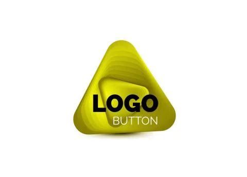 Play, arrow or download button icon, minimal design business logo template. 3d イラスト素材