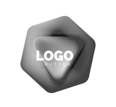 Play, arrow or download button icon, minimal design business logo template. 3d 스톡 일러스트