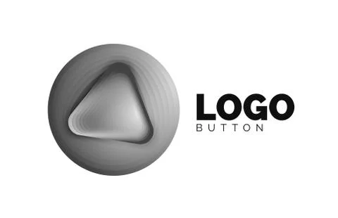 Play, arrow or download button icon, minimal design business logo template. 3d 스톡 일러스트