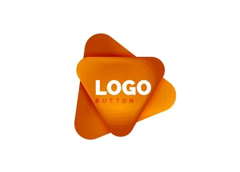 Play, arrow or download button icon, minimal design business logo template. 3d Stock-Illustration