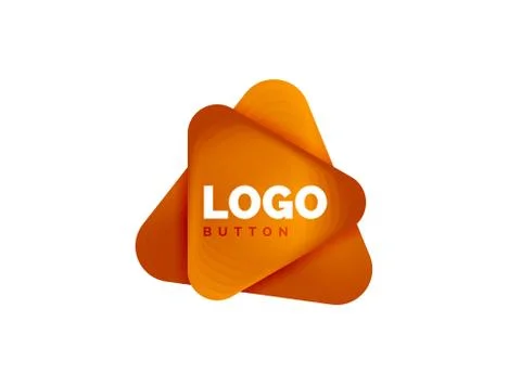 Play, arrow or download button icon, minimal design business logo template. 3d Illustrazione stock