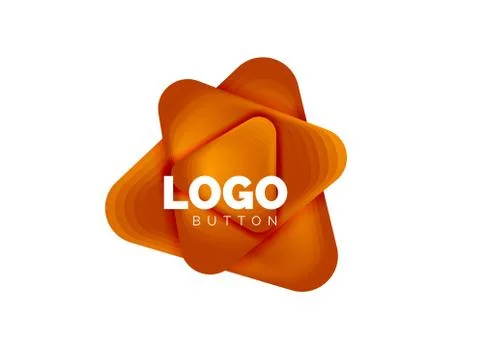 Play, arrow or download button icon, minimal design business logo template. 3d 스톡 일러스트