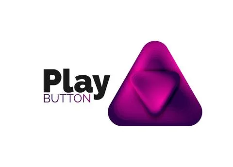 Play, arrow or download button icon, minimal design business logo template. 3d Stock-Illustration