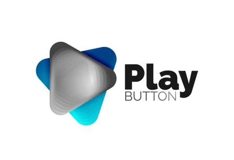 Play, arrow or download button icon, minimal design business logo template. 3d 스톡 일러스트
