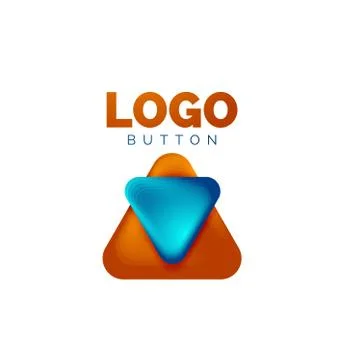 Play, arrow or download button icon, minimal design business logo template. 3d 스톡 일러스트