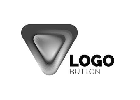 Play, arrow or download button icon, minimal design business logo template. 3d 스톡 일러스트