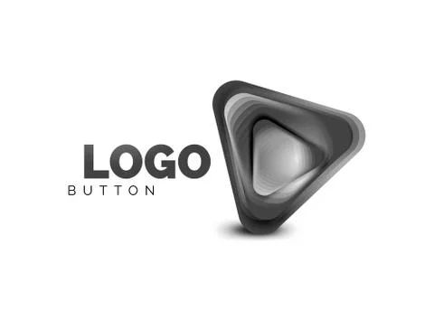 Play, arrow or download button icon, minimal design business logo template. 3d Stock-Illustration