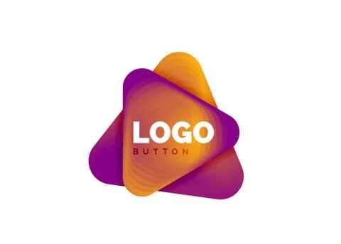 Play, arrow or download button icon, minimal design business logo template. 3d Illustrazione stock