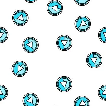 Play arrow vector seamless pattern Stock Illustration