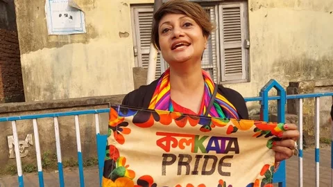 Play back Pinky statement on kolkata pride rally Stock Footage 227872550