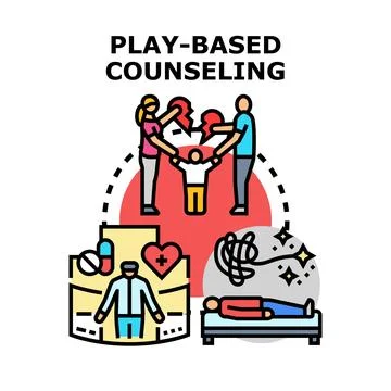 Play based counseling vector concept for child therapy 스톡 일러스트