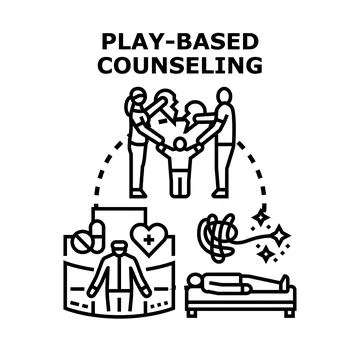 Play based counseling vector concept for child therapy Stock Illustration