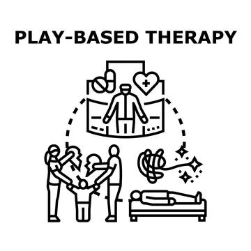 Play based therapy concept for children mental healing Stock Illustration