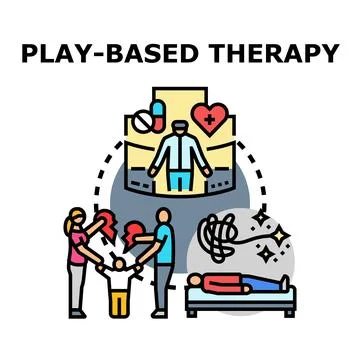 Play based therapy concept for children mental healing Illustrazione stock
