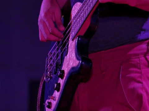 Play bass in the event. Stock Footage 76761173