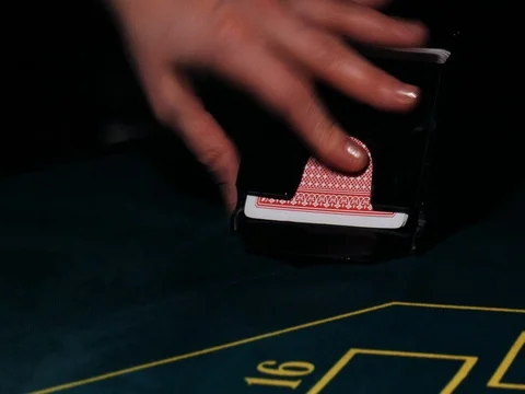 Play in blackjack card game Stock Footage 73591202